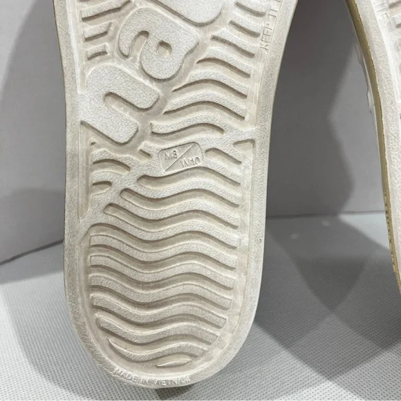 Native Unisex Jefferson Color Block Size W-10-M-8 Slip-On Sandals White Tan - Picture 9 of 10